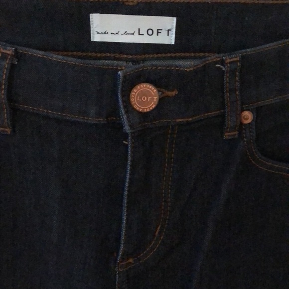 Loft Dark Wash Modern Straight Jeans - Picture 3 of 8